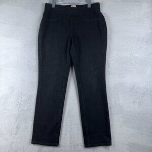 L.L. Bean High Waist Jeans Tapered Leg Classic Fit Women's Black Size 8 Petite